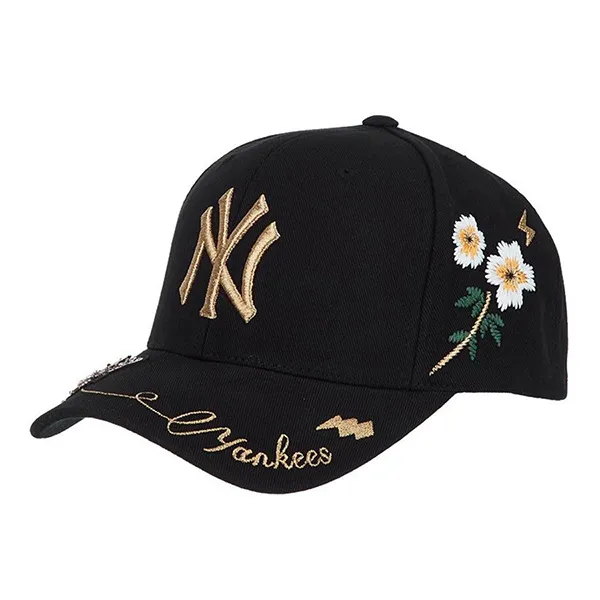 Mũ MLB Gold Bee Structured Ball Cap 32CPFN111-50L Màu Đen