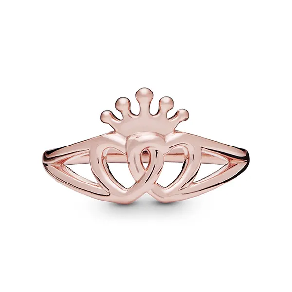 Nhẫn Pandora Crown & Interwined Hearts Ring 187685 Màu Vàng Hồng