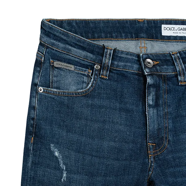 Quần Jeans Nam Dolce & Gabbana D&G Skinny Tag Gold GYZR1D G8GV0 Màu Xanh Size 44