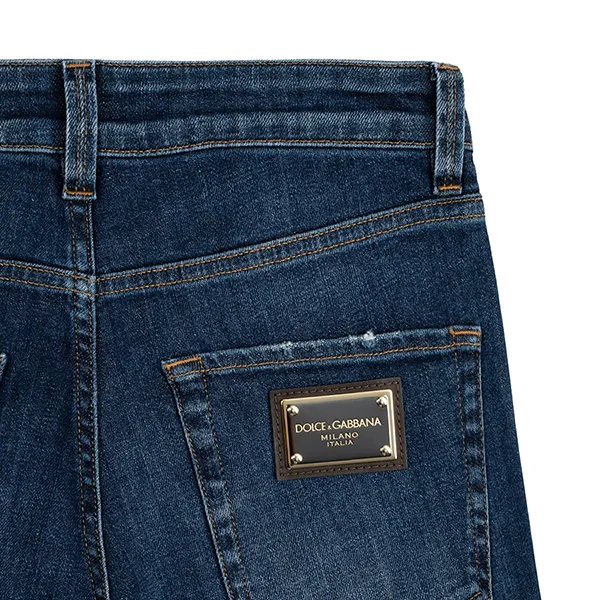 Quần Jeans Nam Dolce & Gabbana D&G Skinny Tag Gold GYZR1D G8GV0 Màu Xanh Size 44