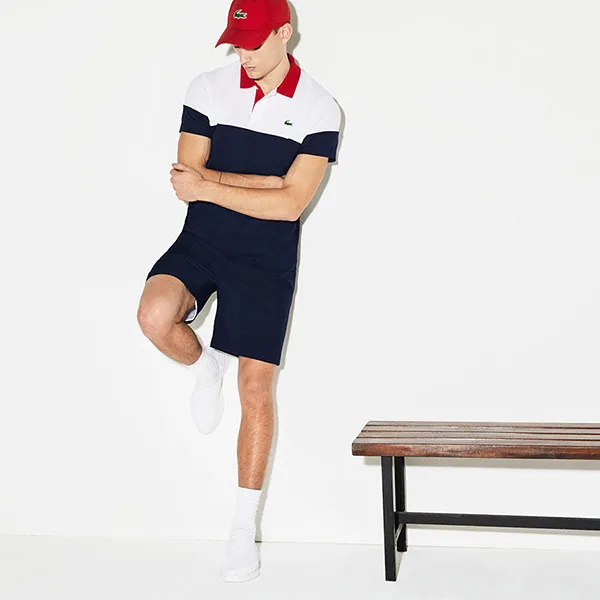 Quần Short Lacoste Men's Sport Tennis Solid Diamond Weave Taffeta GH353T 166 Màu Xanh Navy Size M - Thời trang - Vua Hàng Hiệu