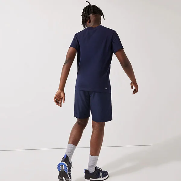 Quần Short Lacoste Men's Sport Tennis Solid Diamond Weave Taffeta GH353T 166 Màu Xanh Navy Size M - Thời trang - Vua Hàng Hiệu