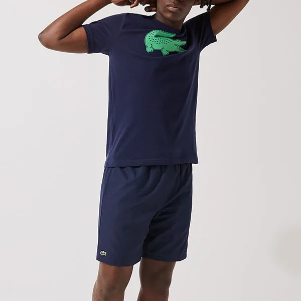 Quần Short Lacoste Men's Sport Tennis Solid Diamond Weave Taffeta GH353T 166 Màu Xanh Navy Size M - Thời trang - Vua Hàng Hiệu