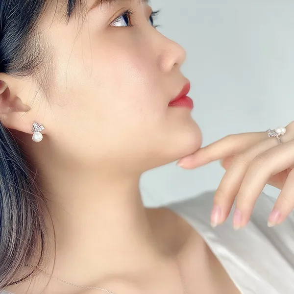 Set Dây Chuyền + Khuyên Tai Minh Hà Pearl Jewelry MH454 - Trang sức - Vua Hàng Hiệu