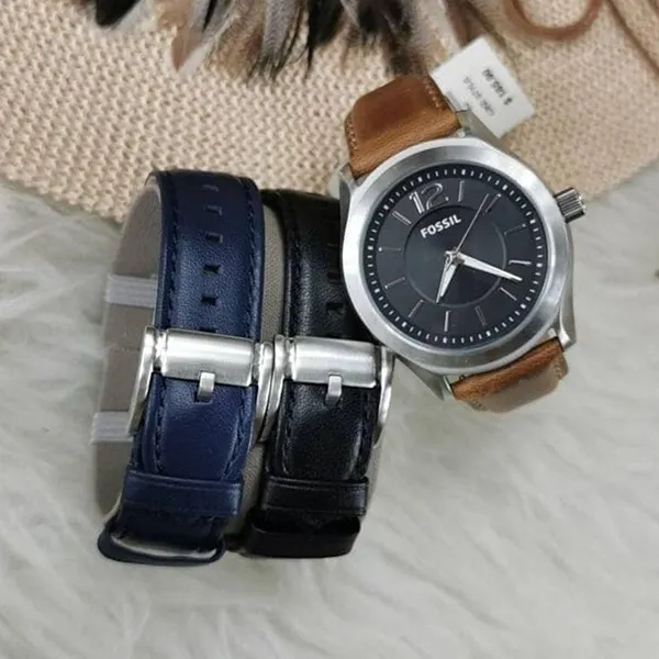 Set Đồng Hồ Nam Fossil Interchangeable Strap BQ2337SET Mặt Đen