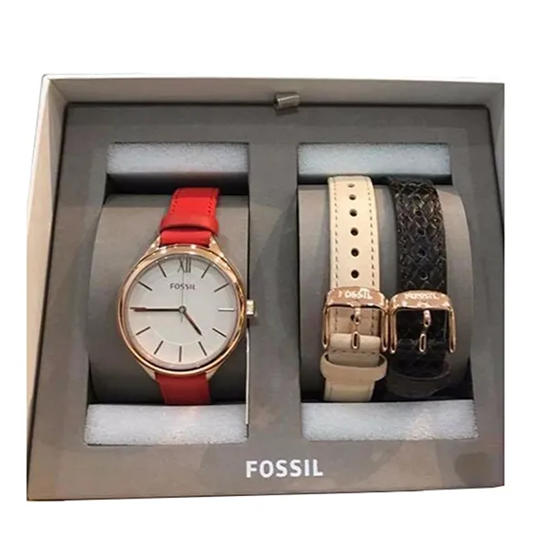 Set Đồng Hồ Nữ Fossil + Dây Da BQ3240SET Màu Đỏ/Đen/Hồng - Đồng hồ - Vua Hàng Hiệu