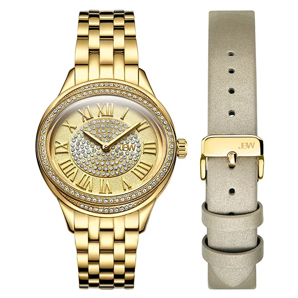 Set Đồng Hồ Nữ JBW Plaza Oval Diamond 18K Gold-Plated Watch & Band J6366B J6366B Màu Vàng - Đồng hồ - Vua Hàng Hiệu