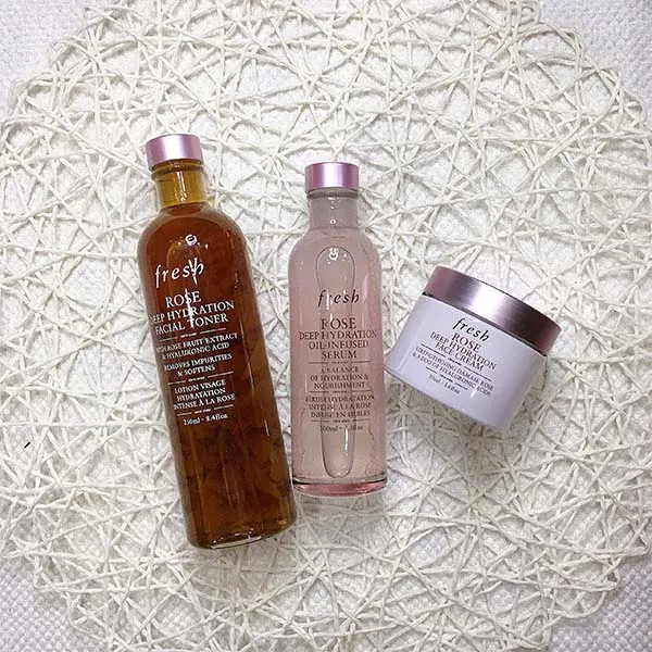 Set Dưỡng Da Fresh Rose Deep Hydration Skincare Routine 3 Món - Mỹ phẩm - Vua Hàng Hiệu