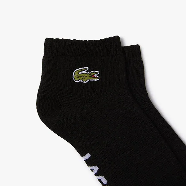 Tất Lacoste Unisex Sport Branded Stretch Cotton Low-Cut Socks RA4184-51 Màu Đen