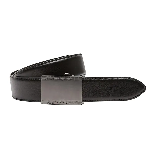 Thắt Lưng Lacoste Men's Branded Metal Plate Belt RC4059 000 Màu Đen