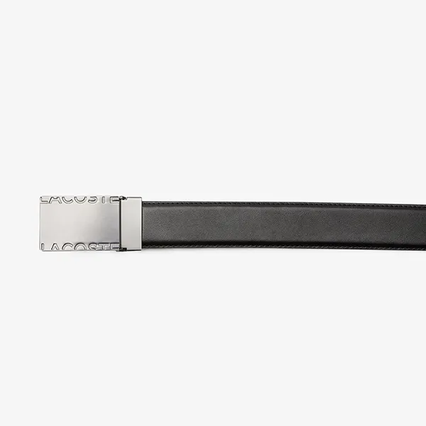 Thắt Lưng Lacoste Men's Branded Metal Plate Belt RC4059 000 Màu Đen