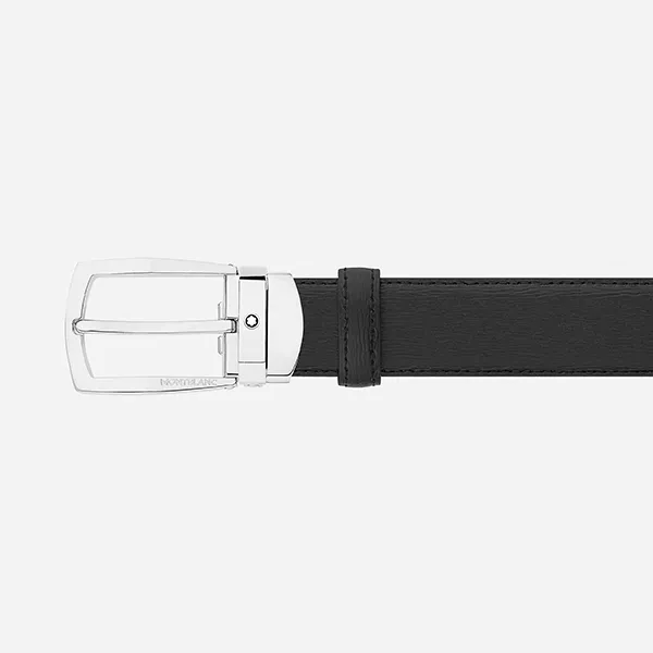 Thắt Lưng Montblanc Trapeze Shiny Stainless Steel Pin Buckle Belt 116706 Màu Đen - Thắt lưng - Vua Hàng Hiệu