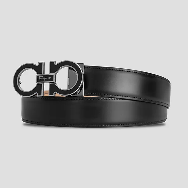 Thắt Lưng Salvatore Ferragamo Adjustable Gancini 0671502 Màu Đen Size 95 - Thắt lưng - Vua Hàng Hiệu