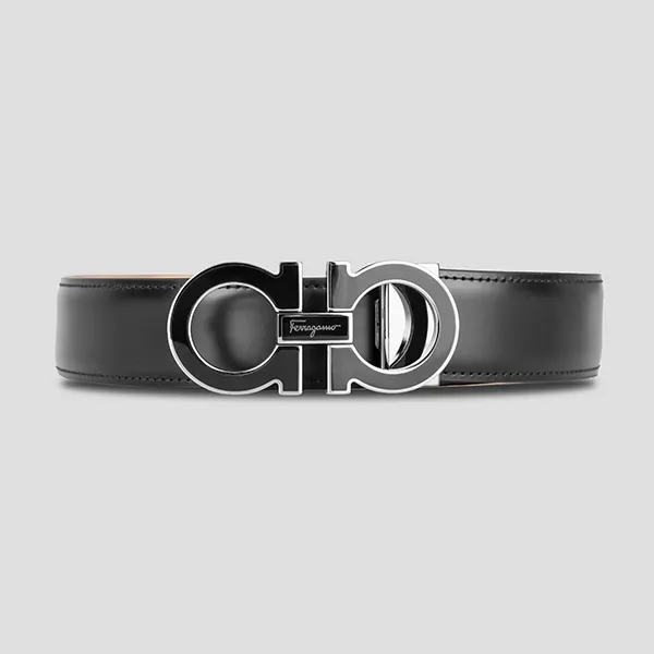 Thắt Lưng Salvatore Ferragamo Adjustable Gancini 0671502 Màu Đen Size 95 - Thắt lưng - Vua Hàng Hiệu