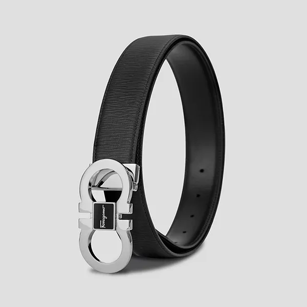 Thắt Lưng Salvatore Ferragamo Gancini Logo-Buckle 0754466 Màu Đen Size 105