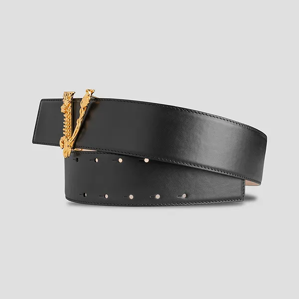 Thắt Lưng Versace Black Virtus 3cm DCDH224 DV3T KV041 Màu Đen Size 75