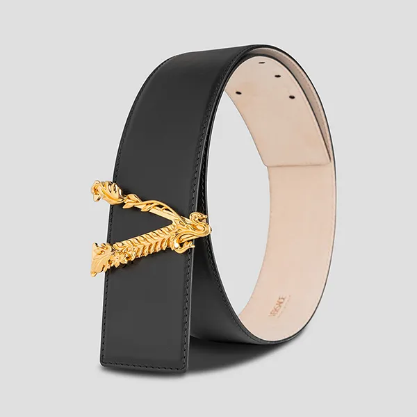 Thắt Lưng Versace Black Virtus 3cm DCDH224 DV3T KV041 Màu Đen Size 80