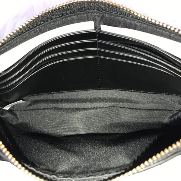 Túi Cầm Tay Clutch Coach Large Wristlet In Signature Leather F76763 Màu Đen