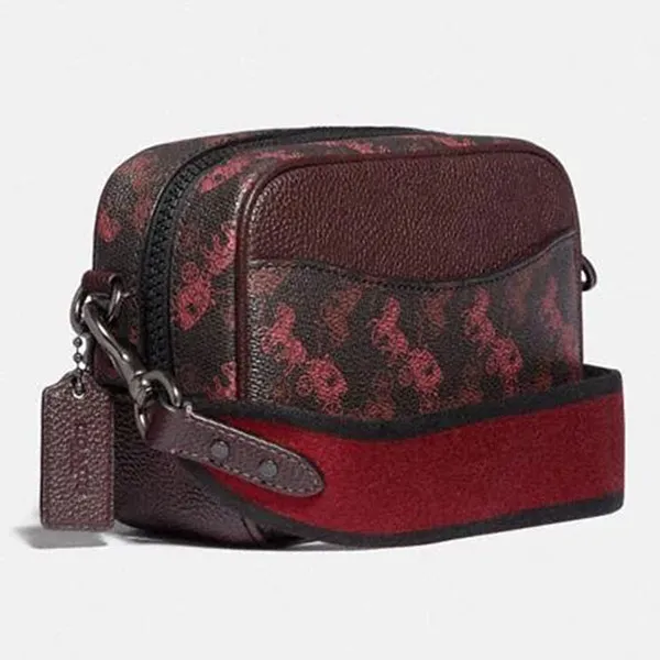 Túi Đeo Chéo Nữ Coach Black Ladieshorse And Carriage Print Camera Bag 16 88264 Màu Đen Đỏ - Túi xách - Vua Hàng Hiệu