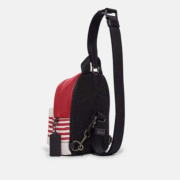 Túi Đeo Chéo Coach Disney Mickey Mouse X Keith Haring Small West Backpack Crossbody Màu Đỏ Trắng