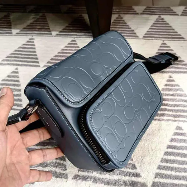 Túi Đeo Chéo Nam Coach Men's Sullivan Flap Crossbody In Signature Màu Xanh Navy - Túi xách - Vua Hàng Hiệu