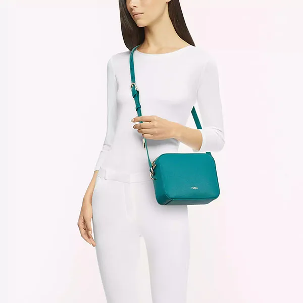 Túi Đeo Chéo Furla Block Crossbody Bag Leather Màu Xanh