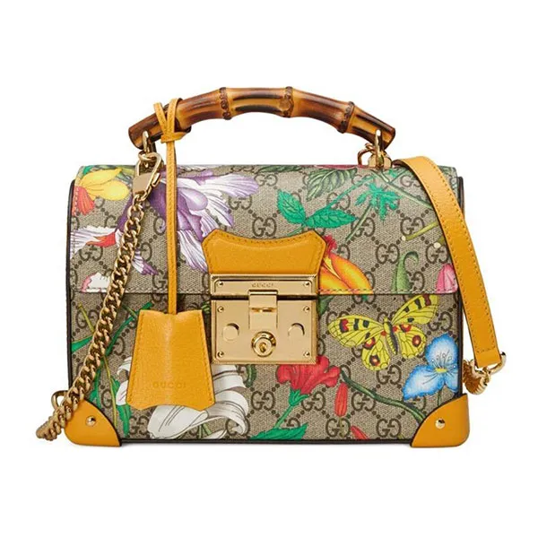 Túi Đeo Chéo Gucci Padlock GG Flora Small Bamboo Shoulder Bag Phối Màu - Túi xách - Vua Hàng Hiệu