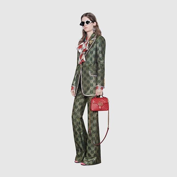 Túi Đeo Chéo Gucci Red GG Marmont Mini Top Handle Bag Màu Đỏ - 1