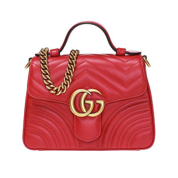 Túi Đeo Chéo Gucci Red GG Marmont Mini Top Handle Bag Màu Đỏ - 3