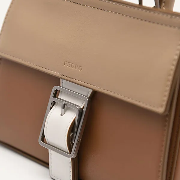 Túi Đeo Chéo Nữ Pedro Brno Top Handle Bag Camel 55060019 Màu Nâu
