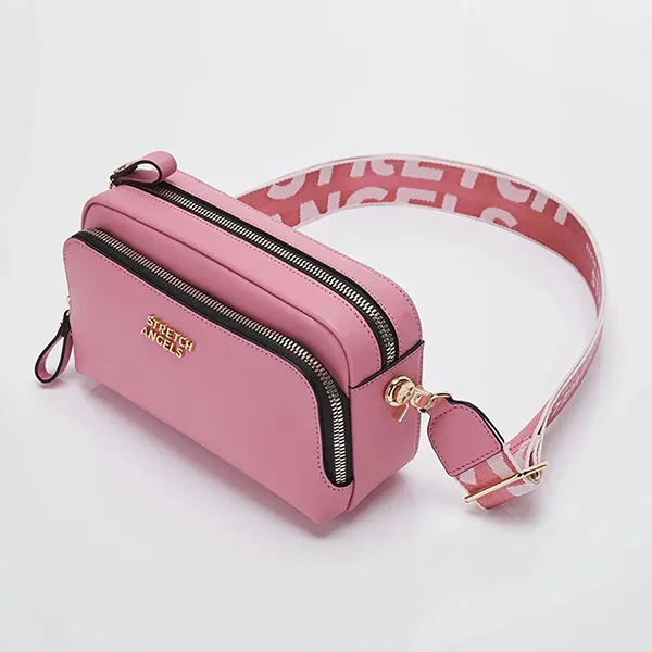 Túi Đeo Chéo Stretch Angels Panini Metal Logo Solid Bag Pink Màu Hồng