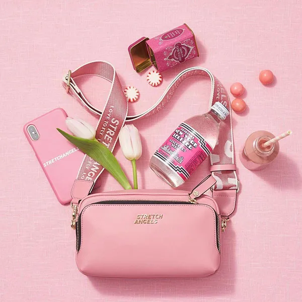 Túi Đeo Chéo Stretch Angels Panini Metal Logo Solid Bag Pink Màu Hồng