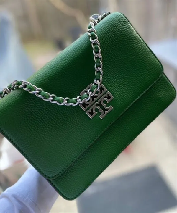 Túi Đeo Chéo Tory Burch Britten Adjustable Chain Handbag 63505 Green Pebble Shoulder Bag Màu Xanh Green