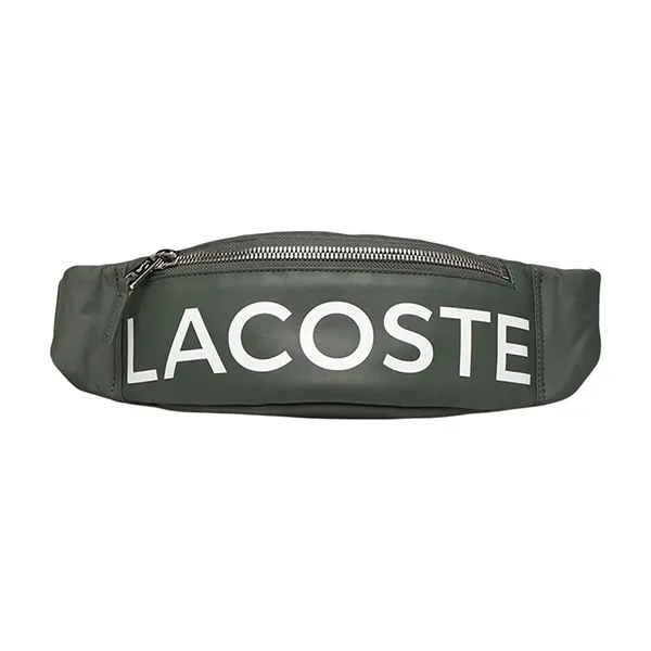 Túi Đeo Hông Lacoste L.12.12 Signature Leather Zip Fanny Pack NH2932IA Màu Xanh Olive