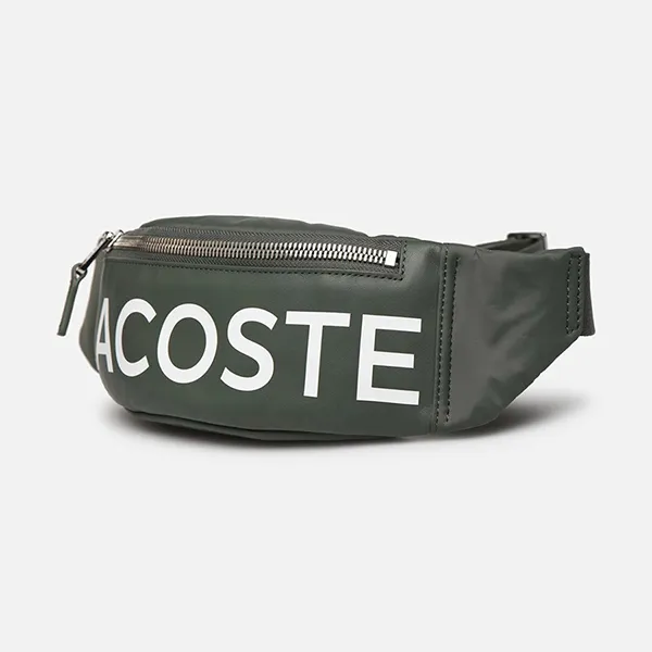 Túi Đeo Hông Lacoste L.12.12 Signature Leather Zip Fanny Pack NH2932IA Màu Xanh Olive