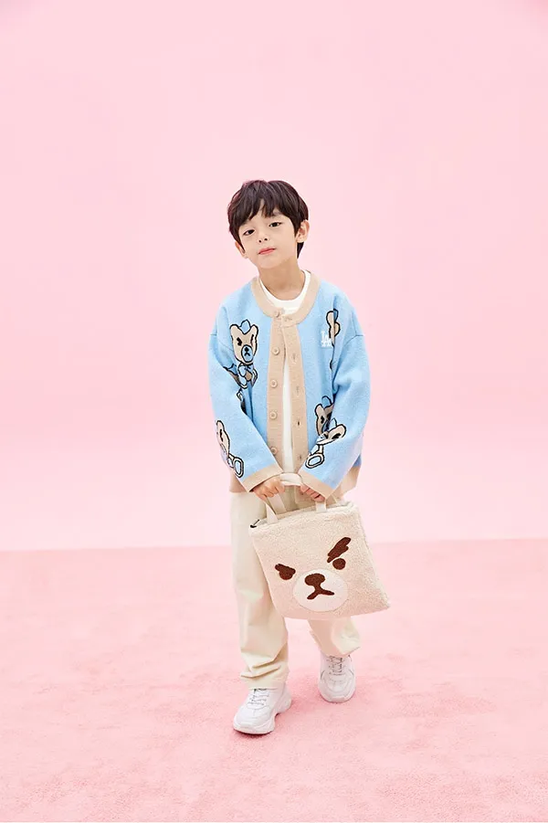 Túi Tote Trẻ Em MLB Kids Lông Cừu Mega Bear New York Yankees 7ACRC0326-50BGL Màu Be