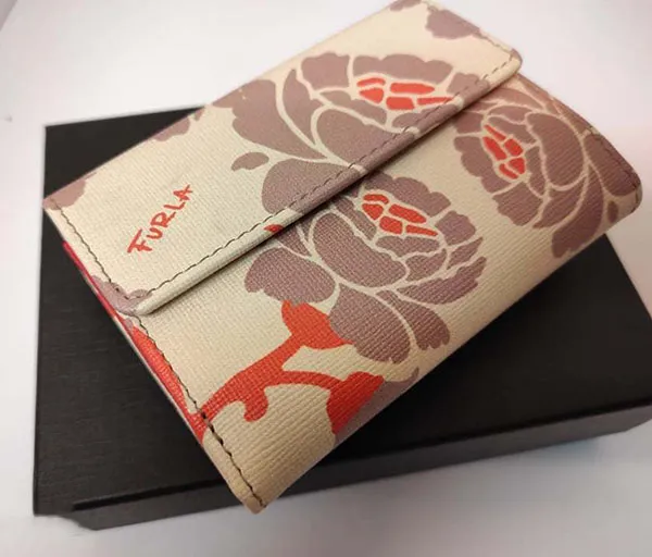 Ví Gấp Ba Furla Floral Bicolor Beige Chiaro Màu Be