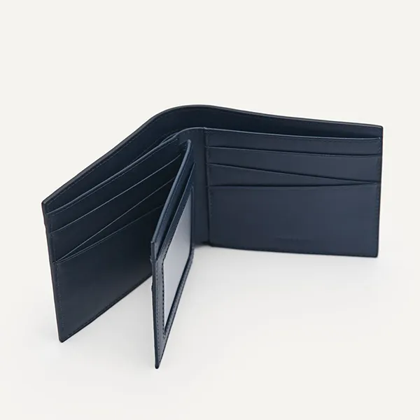 Ví Nam Pedro Leather Bi-Fold Flip Wallet Navy PM4-15940235 Màu Xanh Navy