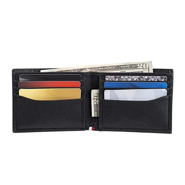 Ví Nam Tommy Hilfiger Men's Slim Bifold Leather Wallet Màu Đen