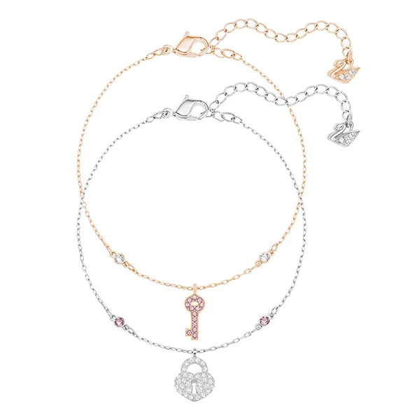Set Vòng Đeo Tay Swarovski Crystal Wishes Set Hai Vòng 5529346 Màu Bạc, Vàng Hồng