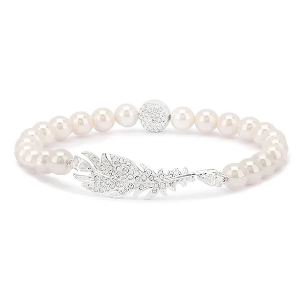 Vòng Đeo Tay Swarovski Nice Pearl Bracelet White, Rhodium Plated 5646744 Màu Trắng Size M - Trang sức - Vua Hàng Hiệu
