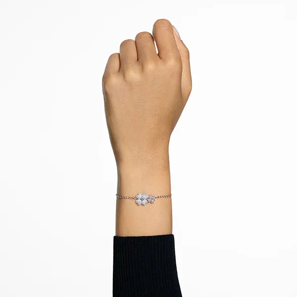 Vòng Đeo Tay Swarovski Latisha Bracelet Flower, Multicolored, Rhodium Plated 5636590 Màu Bạc/Vàng Hồng