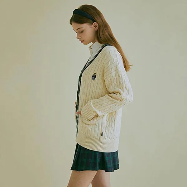 Áo Cardigan WHOAU Steve Tilden / WHCKC4832U Màu Trắng Ngà Size M