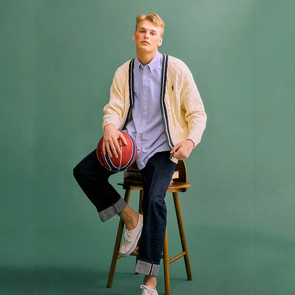 Áo Cardigan WHOAU Steve Tilden / WHCKC4832U Màu Trắng Ngà Size M