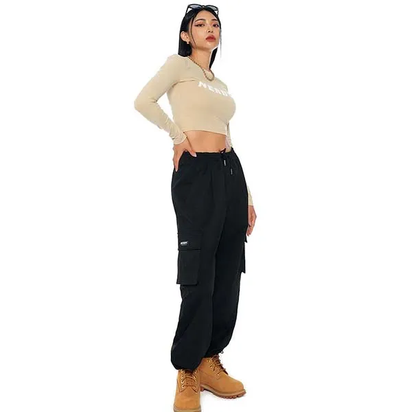 Áo Croptop Nerdy Dài Tay Màu Be