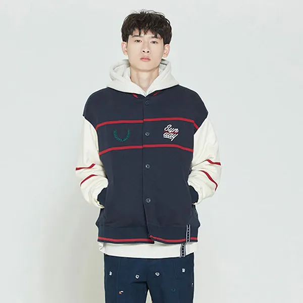 Áo Cardigan Romantic Crown Sunday Syndrome Baseball Cotton Màu Xanh Navy - Thời trang - Vua Hàng Hiệu