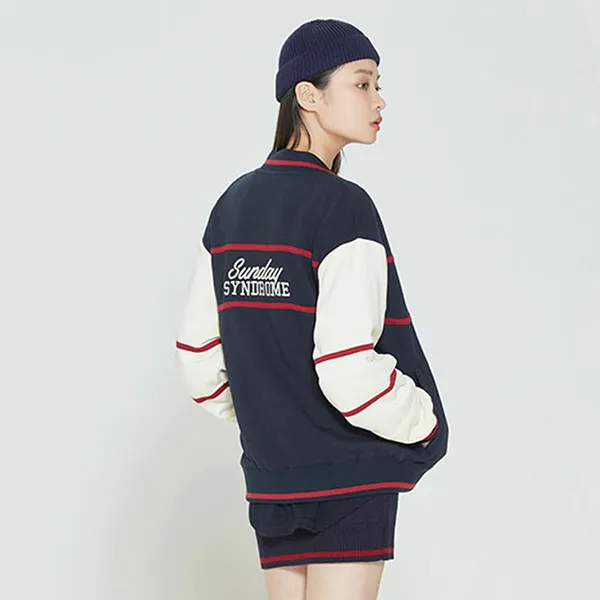 Áo Cardigan Romantic Crown Sunday Syndrome Baseball Cotton Màu Xanh Navy - Thời trang - Vua Hàng Hiệu