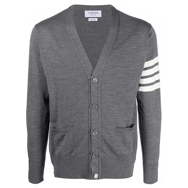 Áo Cardigan Thom Browne 4-Bar Knitted Grey MKC002A Y1014 022 Màu Xám - 1