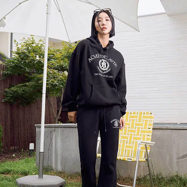 Áo Hoodie Acmé De La Vie ADLV Laurel A Logo Emblem Hoodie Black Màu Đen