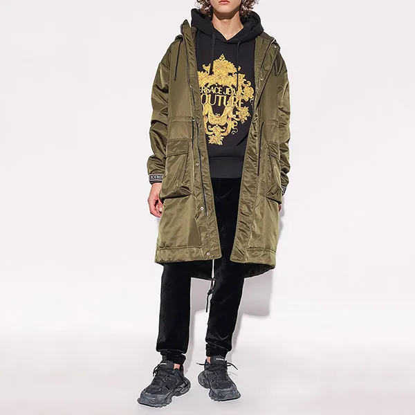 Áo Hoodie Versace Jeans Couture Logo Printed 73GAIP02 CF01P G89 Màu Đen Size S